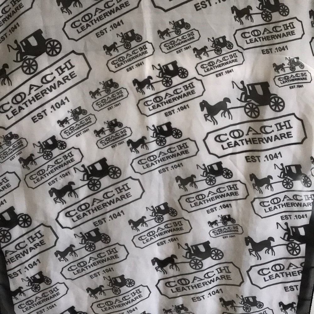 Coach scarf black and white silk scarf